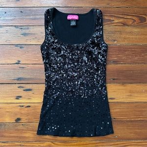 Y2K Say What? Sequin ribbed tank Medium